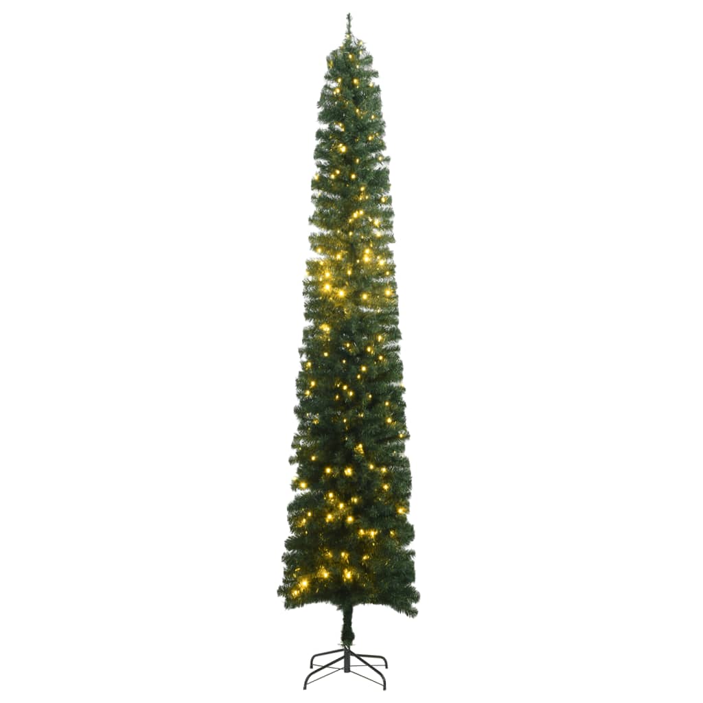 vidaXL Тънка коледна елха, 300 LED, 270 см