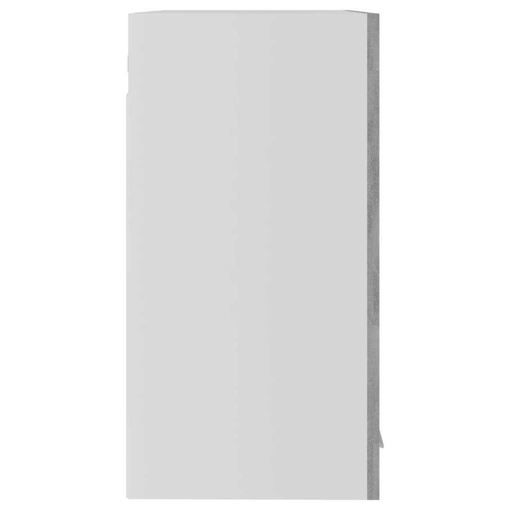 vidaXL Висящ стъклен шкаф, бетонно сив, 60x31x60 см, ПДЧ