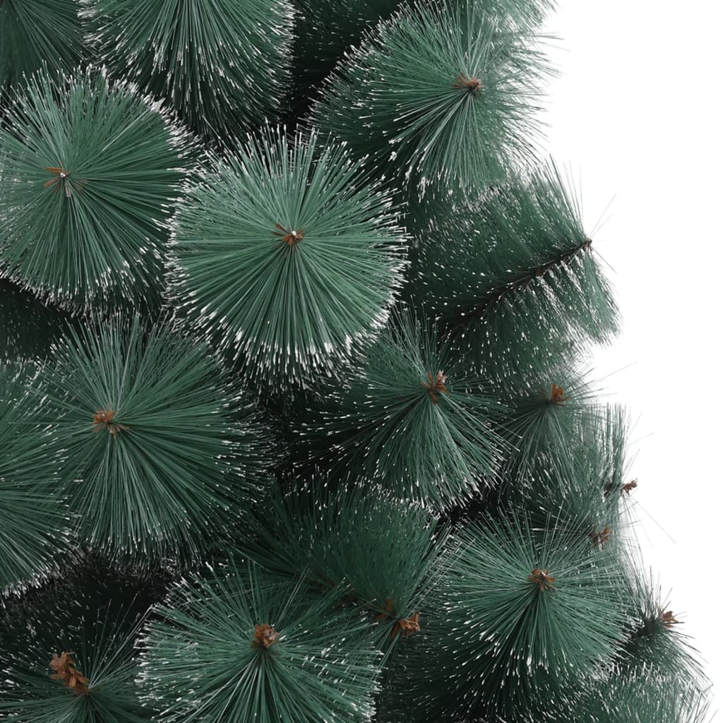 vidaXL Изкуствена осветена коледна елха със стойка зелена 120 см PET