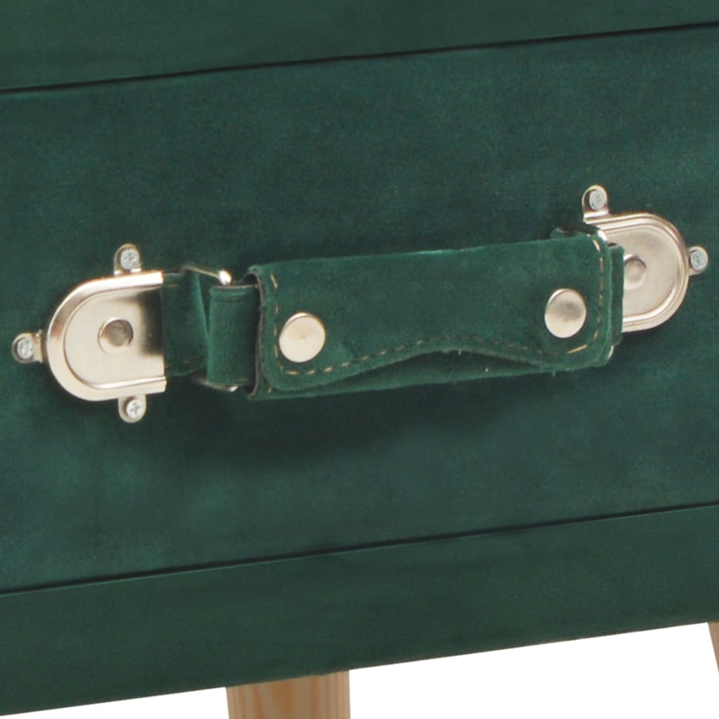 vidaXL Нощно шкафче, зелено, 40x35x40 см, кадифе