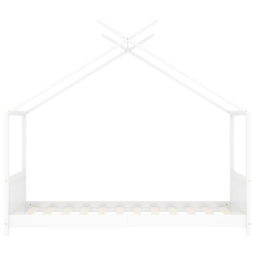 vidaXL Рамка за детско легло, бяла, бор масив, 80x160 см