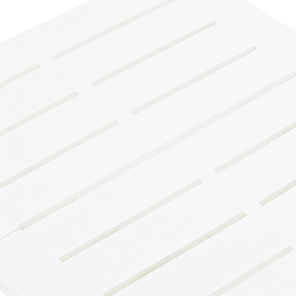 vidaXL Сгъваема градинска маса, бяла, 45x43x50 см, пластмаса