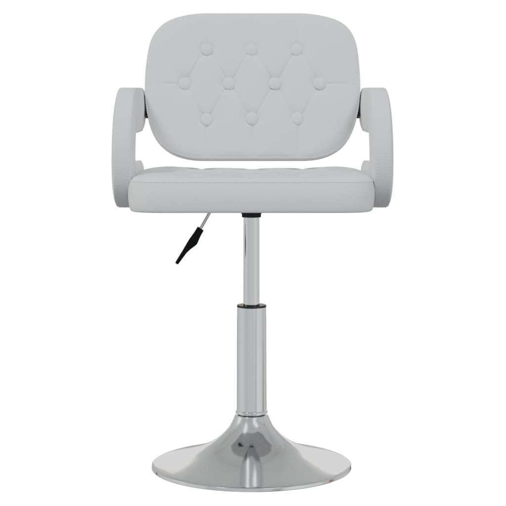 vidaXL Въртящи се трапезни столове, 2 бр, бели, изкуствена кожа