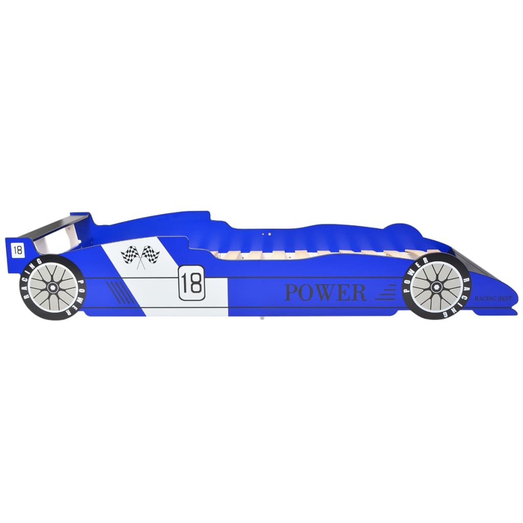vidaXL Детско легло “състезателна кола“, 90x200 cм, синьо