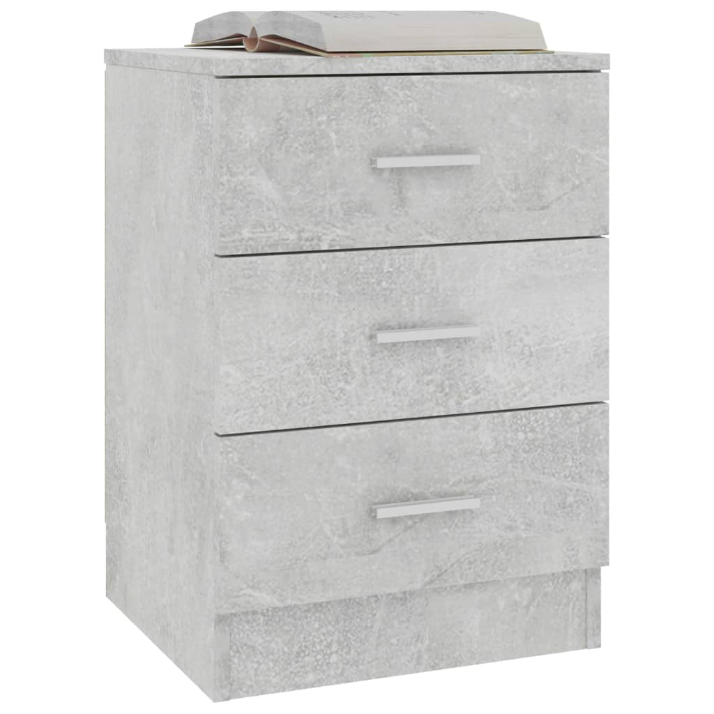 vidaXL Нощно шкафче, бетонно сиво, 38x35x56 см, ПДЧ