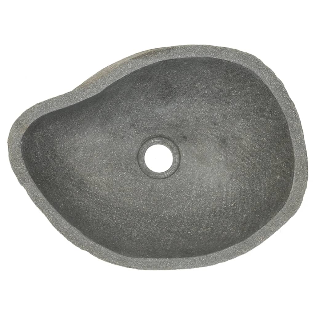 vidaXL Мивка от речен камък, овална, 37-46 см