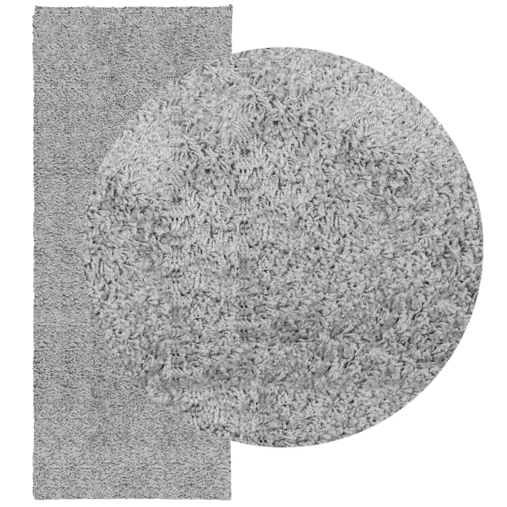 vidaXL Шаги килим с дълъг косъм, модерен, сив, 80x200 см