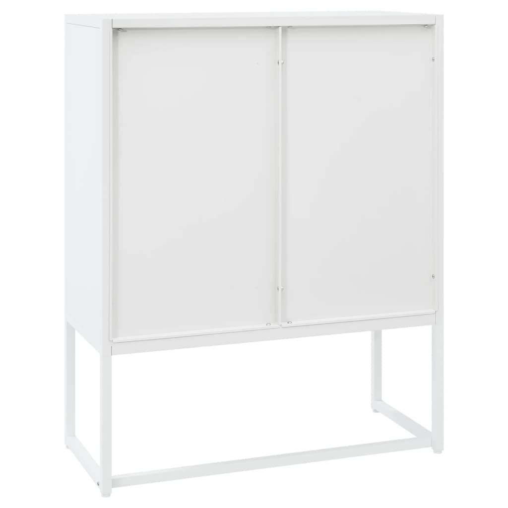 vidaXL Висок шкаф, бял, 80x35x100 см, стомана