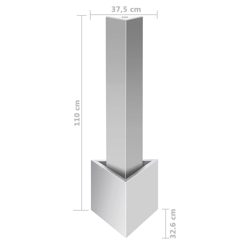 vidaXL Градински фонтан сребрист 37,7x32,6x110 см неръждаема стомана