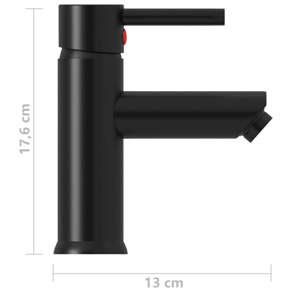 vidaXL Смесител за баня, черен, 130x176 мм