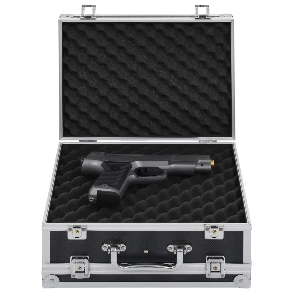 vidaXL Куфар за пистолет, алуминий, ABS, черен