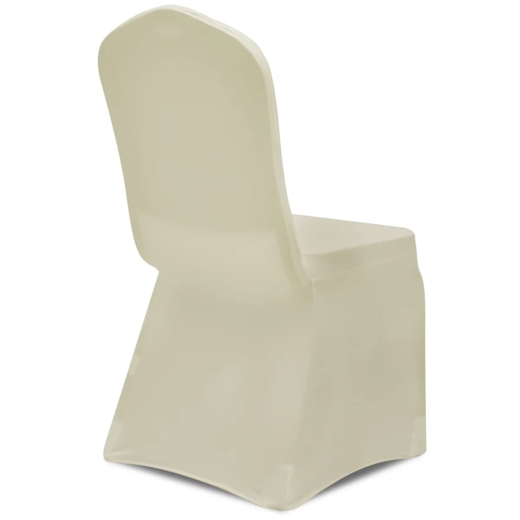 vidaXL Покривни калъфи за столове, 100 бр, еластични, кремави