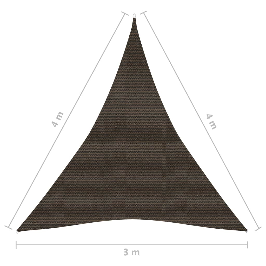 vidaXL Платно-сенник, 160 г/м², кафяво, 3х4x4 м, HDPE
