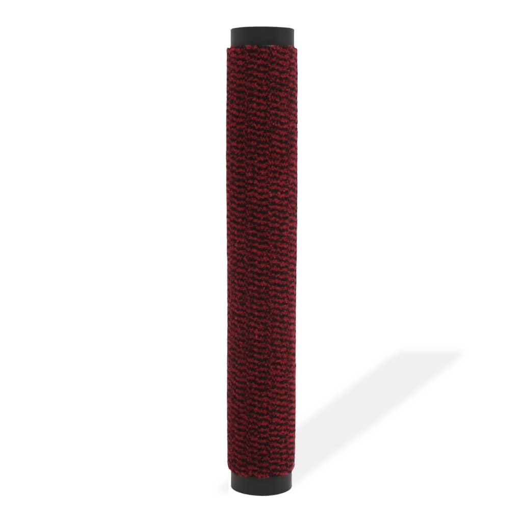 vidaXL Правоъгълна изтривалка, усукани влакна, 120х180 см, червена