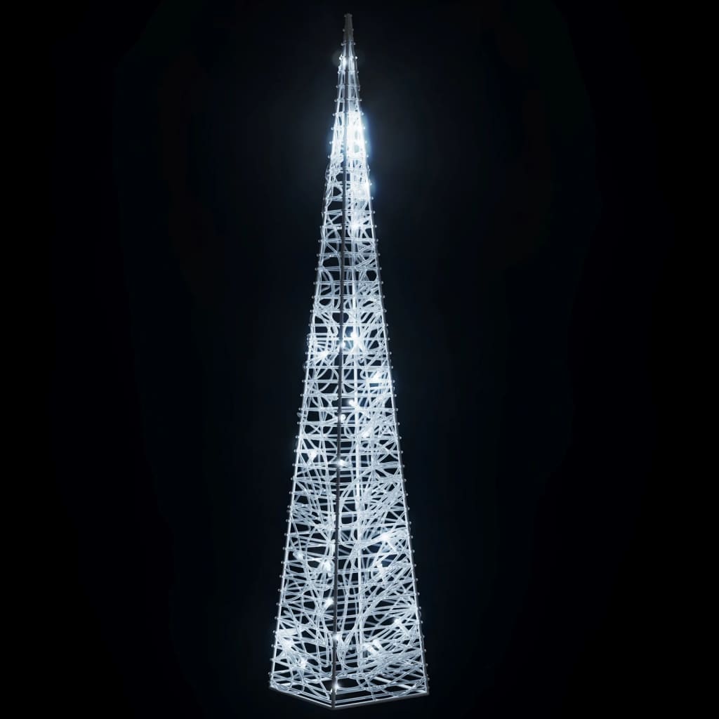 vidaXL Акрилен декоративен LED светещ конус, студено бял, 60 см