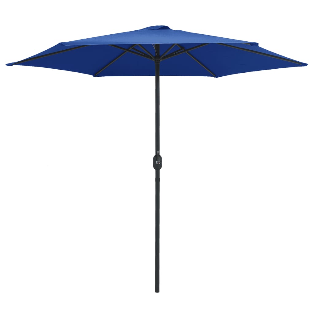 vidaXL Градински чадър с алуминиев прът, 270x246 см, лазурносин