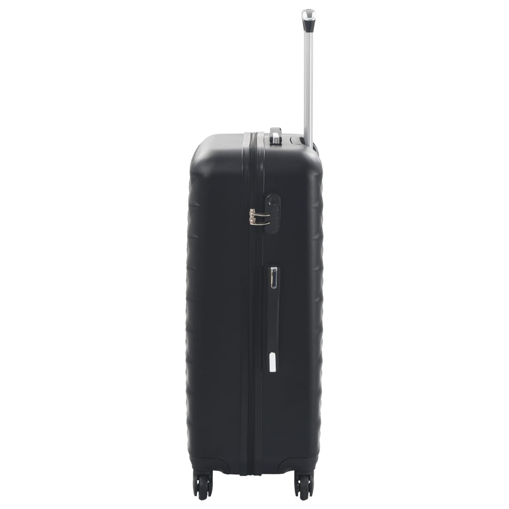 vidaXL Комплект твърди куфари с колелца, 3 бр, черни, ABS