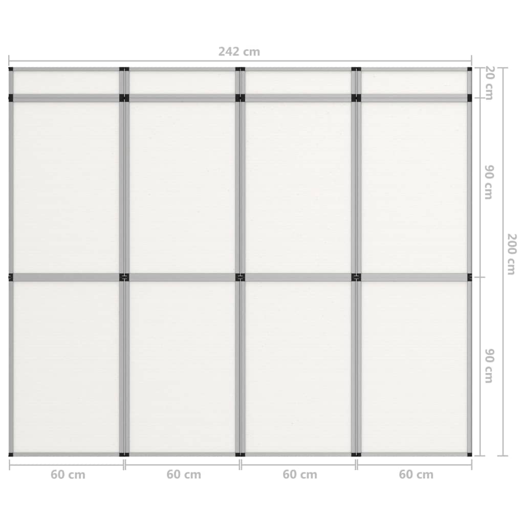 vidaXL Сгъваема експо стена, 12 панела, 242x200 см, бяла