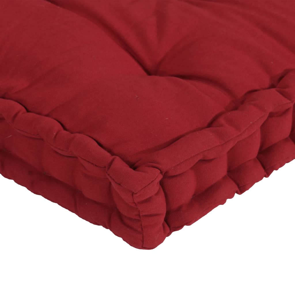 vidaXL Палетни възглавници за под, 6 бр, бордо, памук