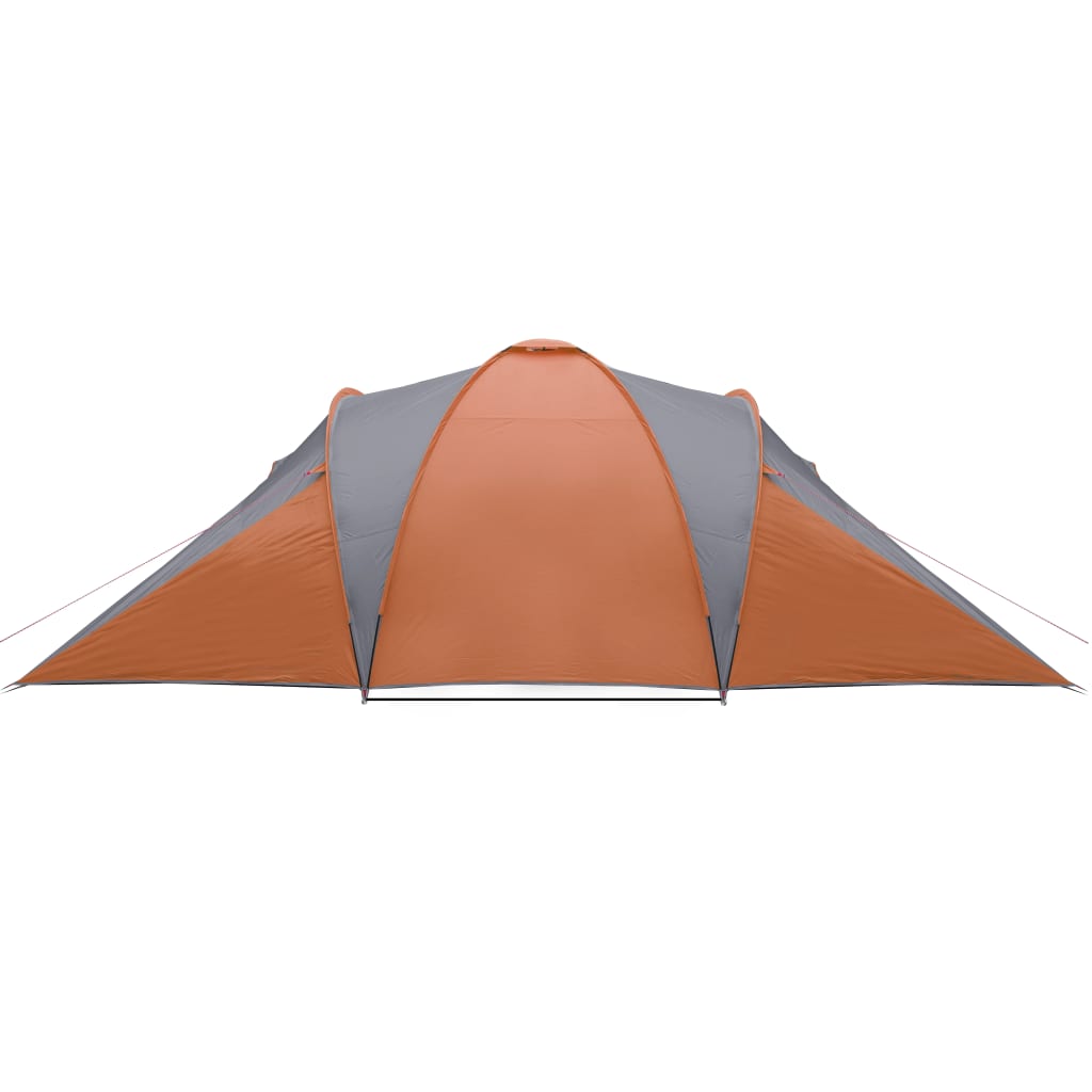 vidaXL Семейна куполна палатка, 6-местна, сиво-оранжева, водоустойчива