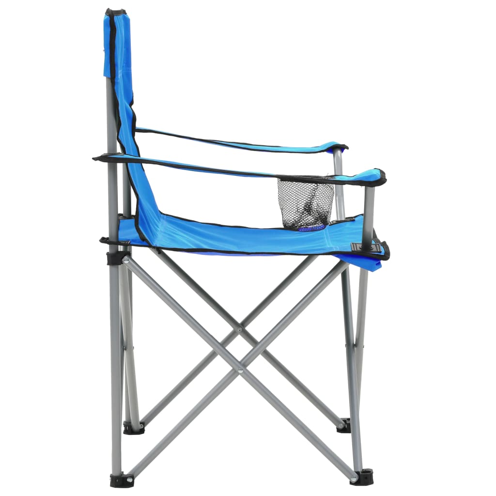 vidaXL Комплект маса и столове за къмпинг, 3 части, син