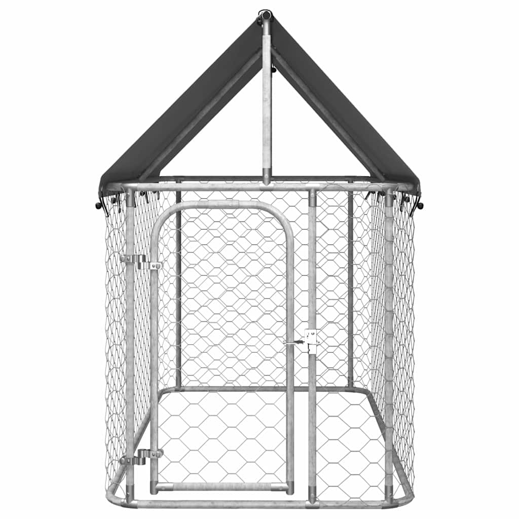 vidaXL Дворна клетка за кучета с покрив, 200x100x150 см