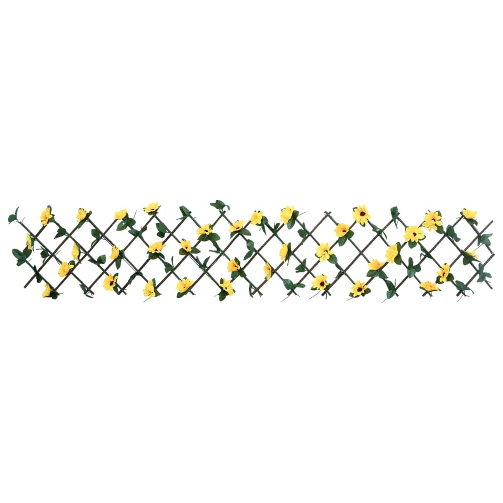 vidaXL Решетка от изкуствен бръшлян разширяема жълта 180x20 см