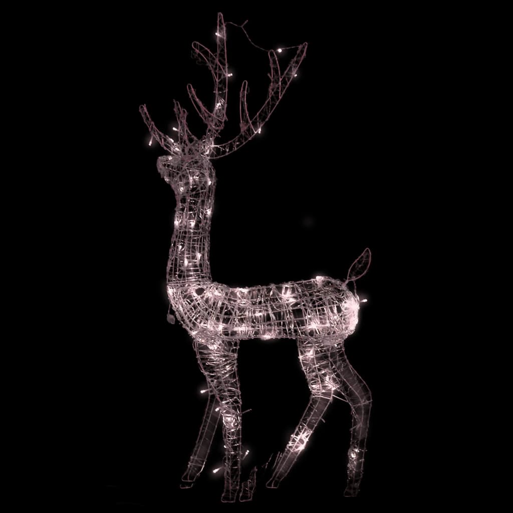 vidaXL Коледна украса елен, акрил, 140 LED, 120 см, топло бяло