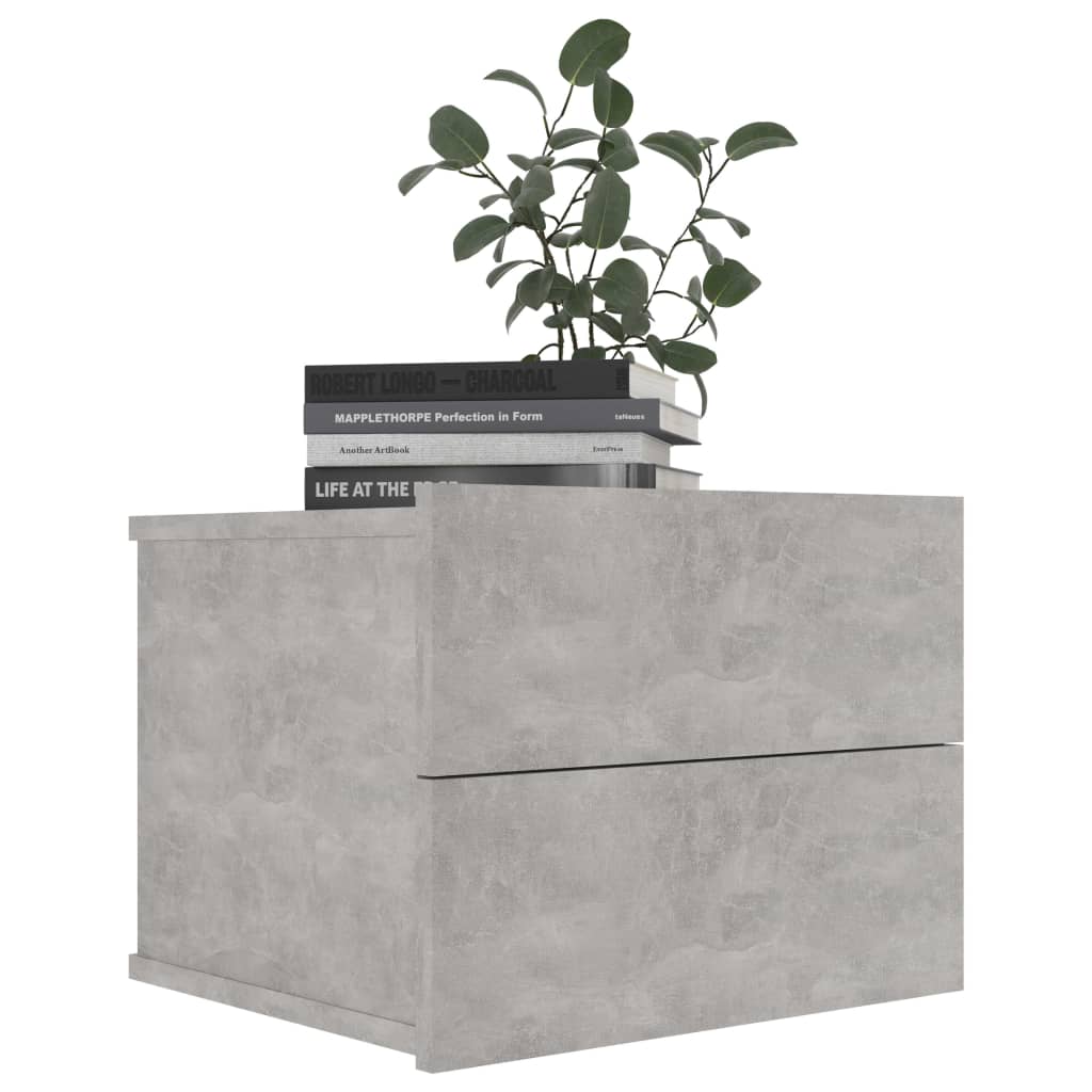vidaXL Нощно шкафче, бетонно сиво, 40x30x30 см, ПДЧ