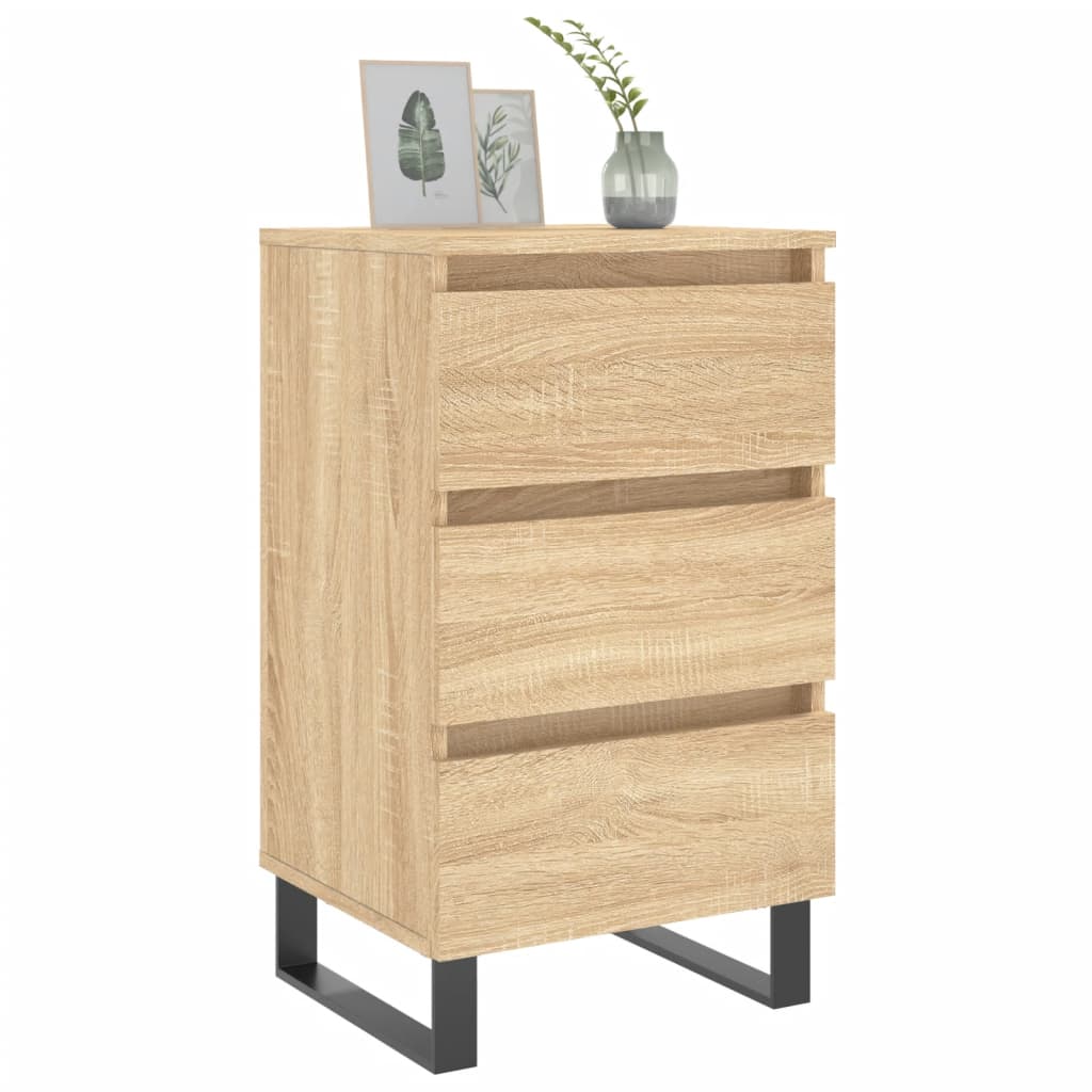 vidaXL Нощни шкафчета, 2 бр, сонома дъб, 40x35x69 см, инженерно дърво