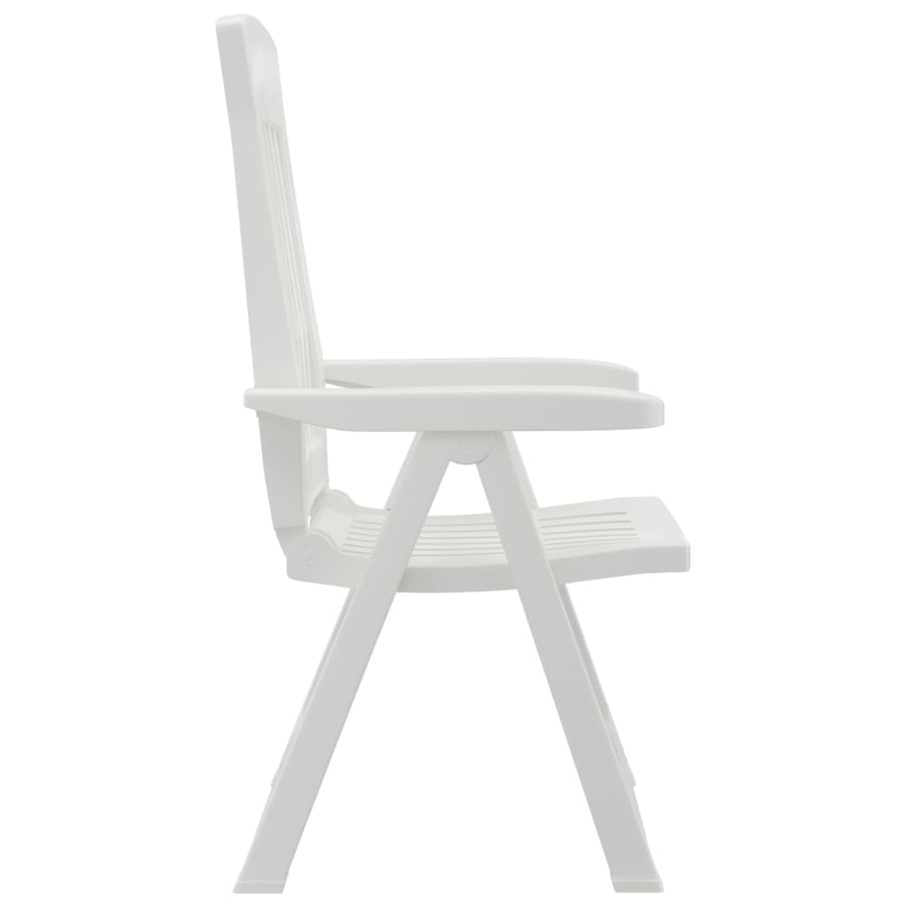 vidaXL Градински накланящи се столове, 2 бр, бели, PP