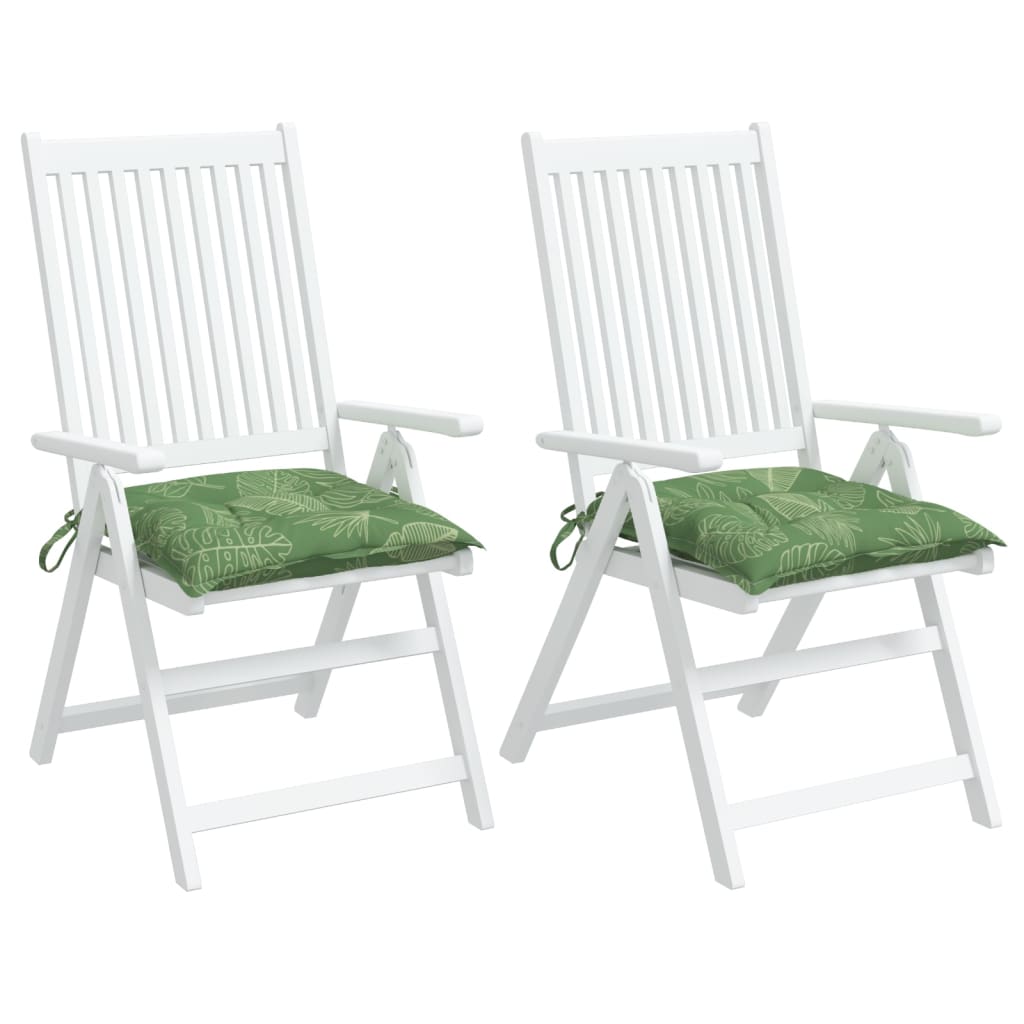 vidaXL Възглавници за столове, 2 бр, на листа, 40x40x7 см, плат