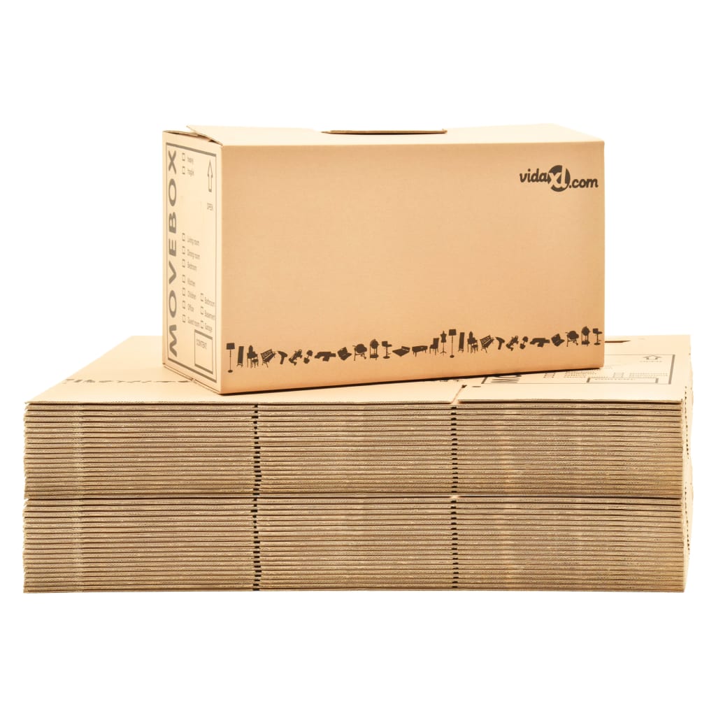 vidaXL Картонени кутии за преместване, XXL, 40 бр, 60x33x34 см