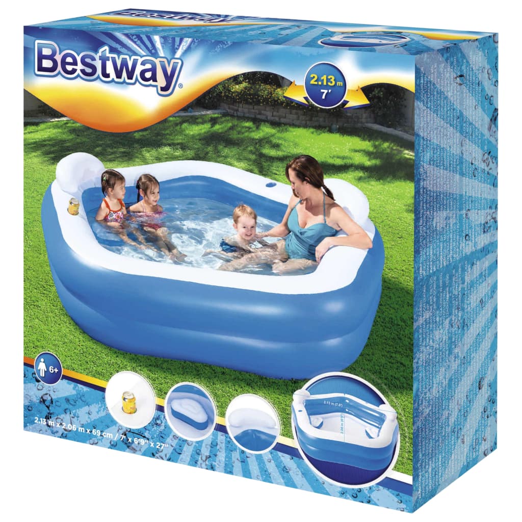 Bestway Лаундж басейн Family Fun, 213x206x69 см