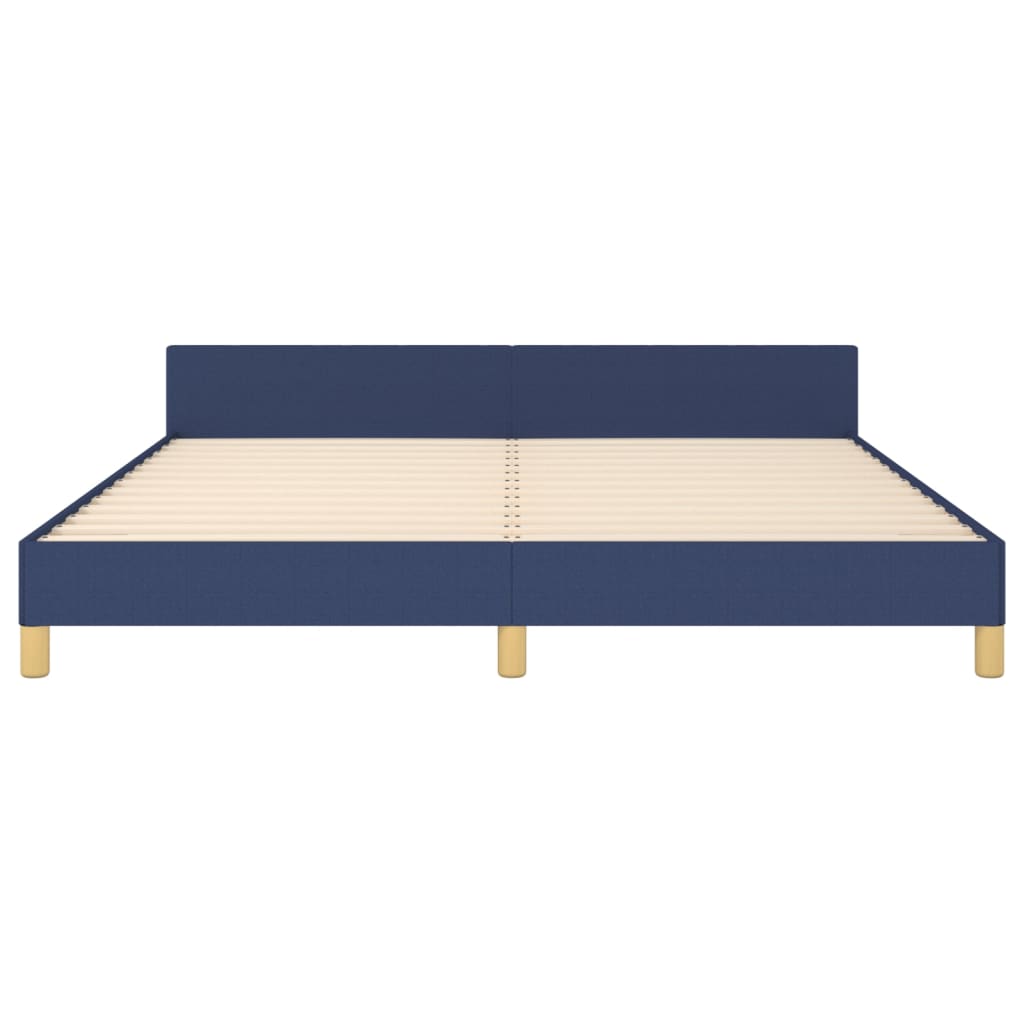 vidaXL Рамка за легло с табла, синя, 180x200 см, плат