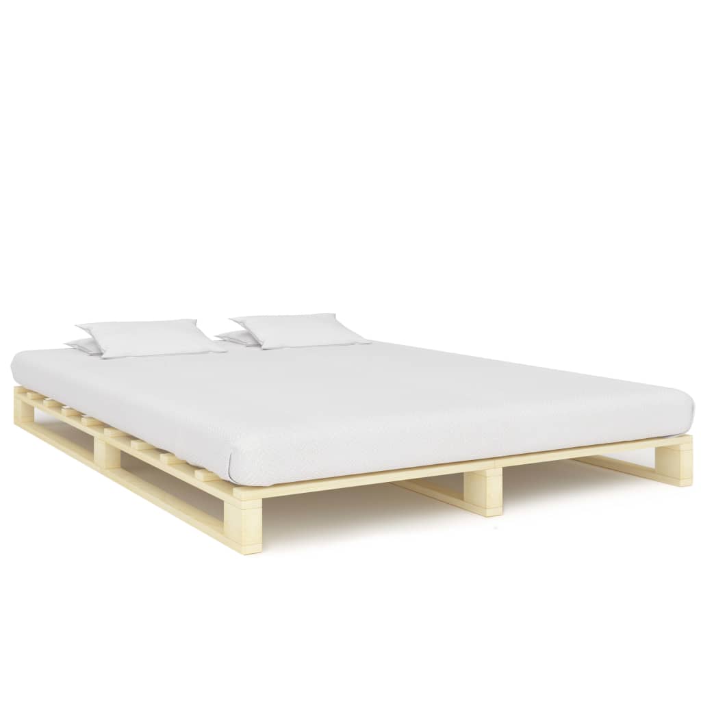 vidaXL Палетна рамка за легло, бор масив, 200х200 см
