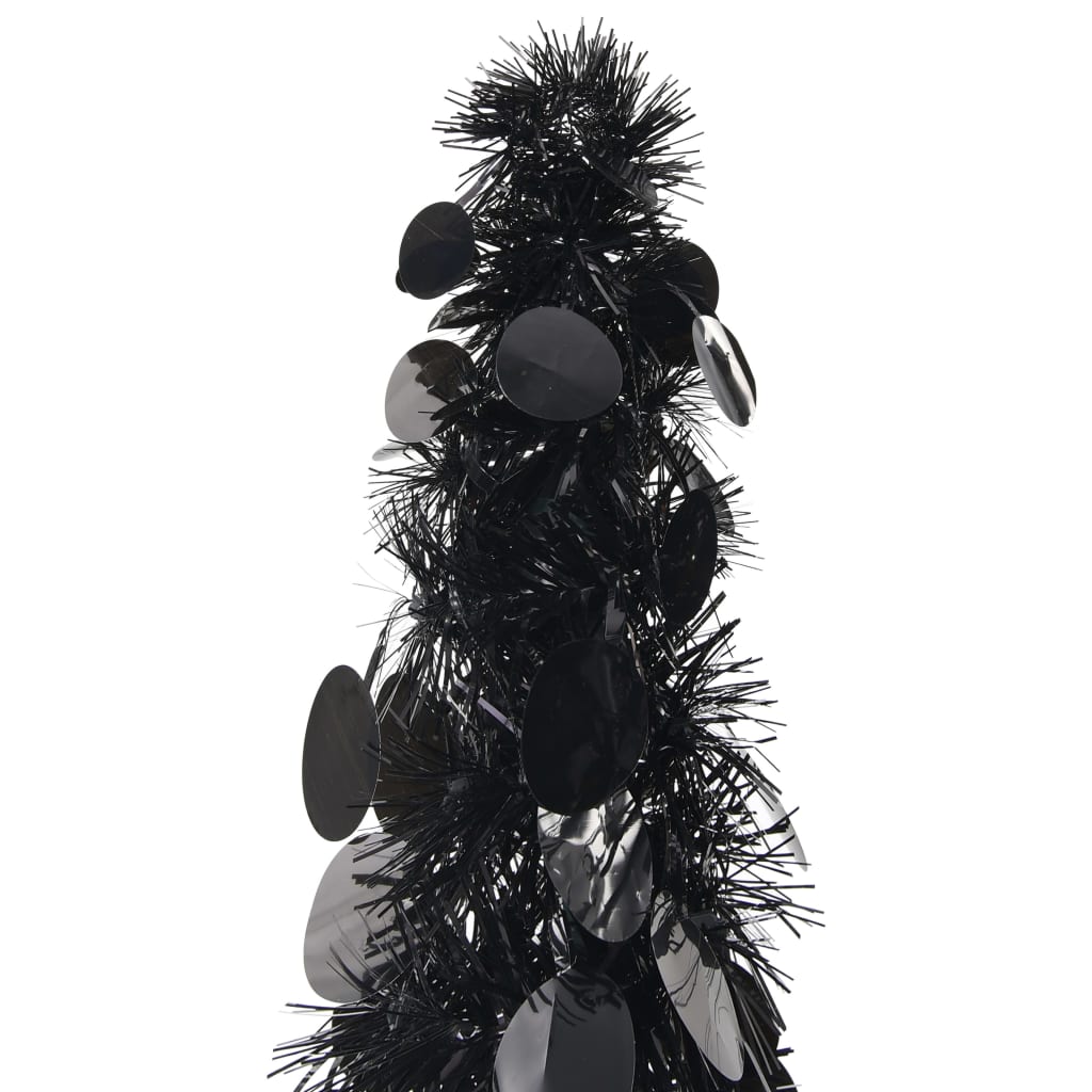 vidaXL Разгъваема изкуствена коледна елха, черна, 120 см, PET