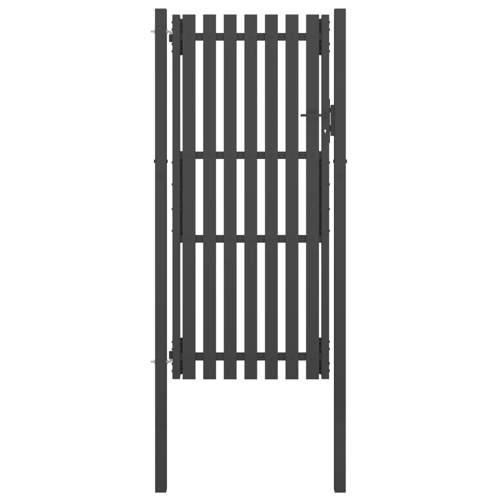 vidaXL Градинска порта за ограда, стомана, 1x2,5 м, антрацит