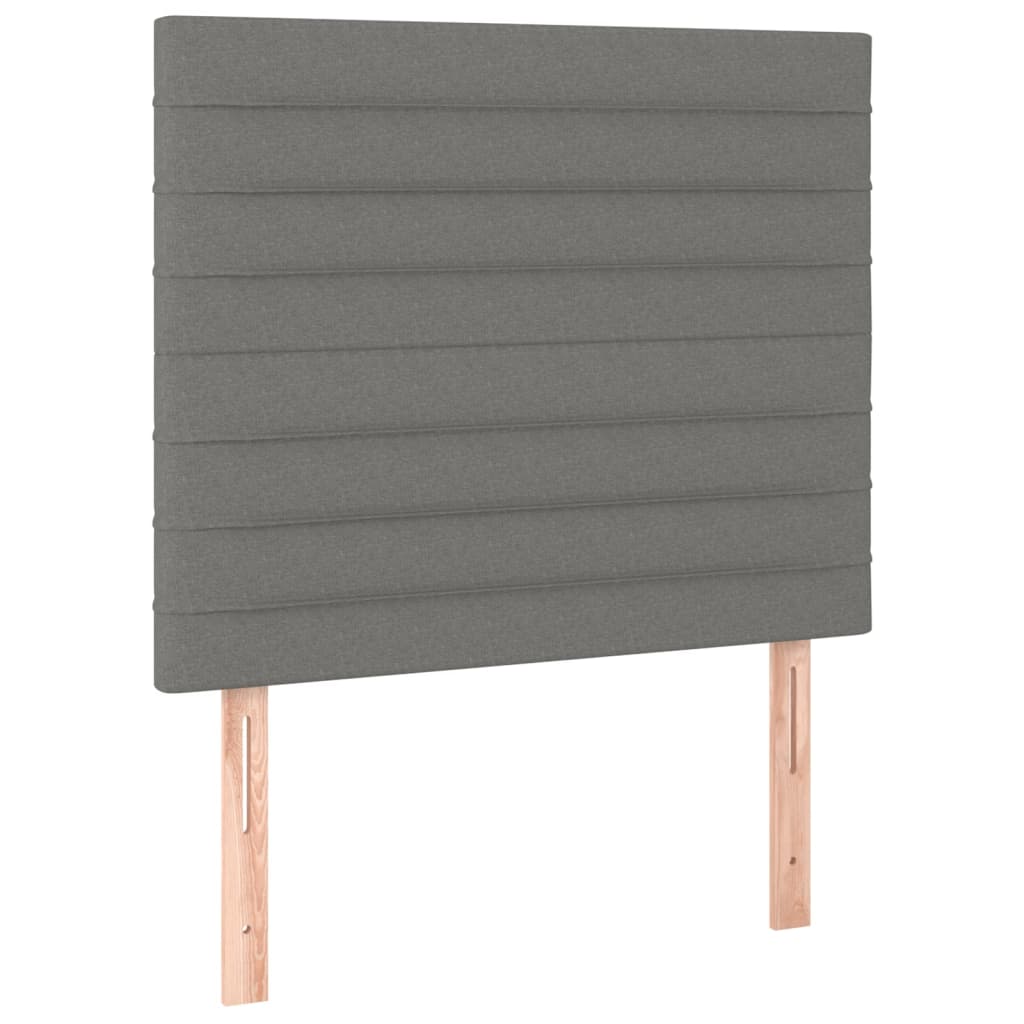 vidaXL Рамка за легло с табла, тъмносива,80x200 см плат