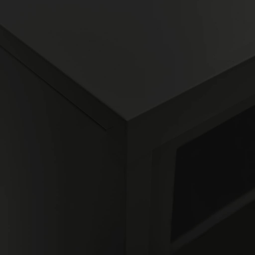 vidaXL Шкаф с плъзгаща врата, черен, 90x40x90 см, стомана