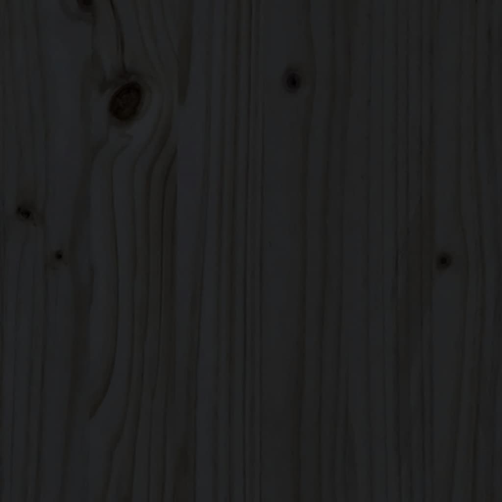 vidaXL Градински лаундж комплект, 2 части, черен, бор масив