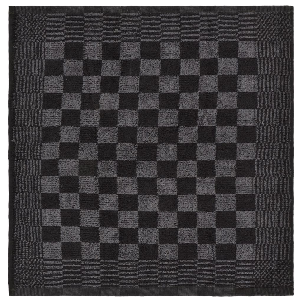 vidaXL Комплект кърпи от 20 части, черен и сив, памук