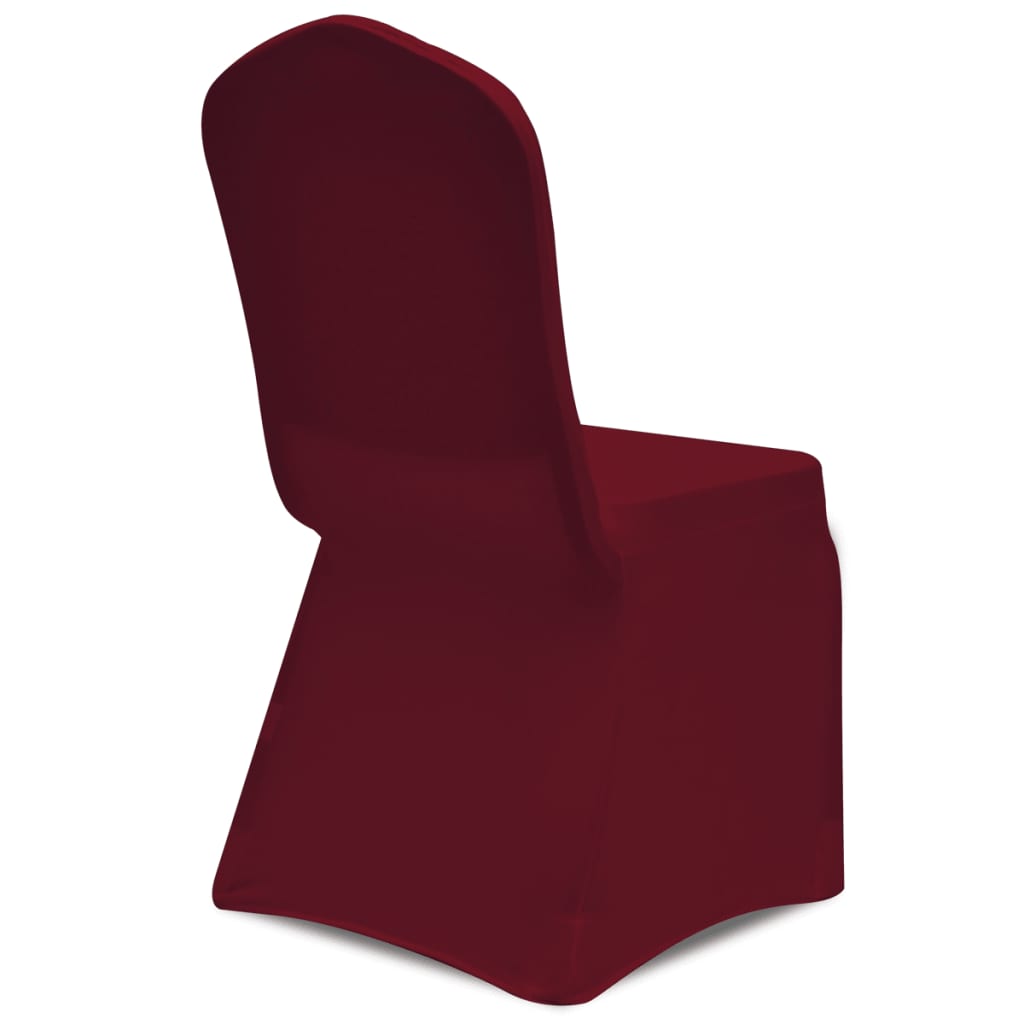 vidaXL Калъфи за столове, разтегателни, бордо, 24 бр
