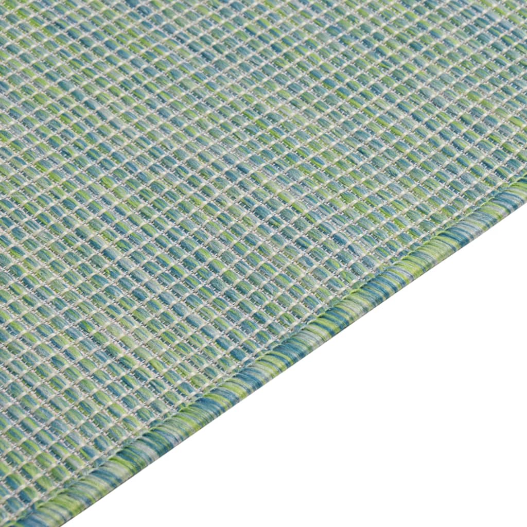 vidaXL Градински плоскотъкан килим, 160x230 см, тюркоазен