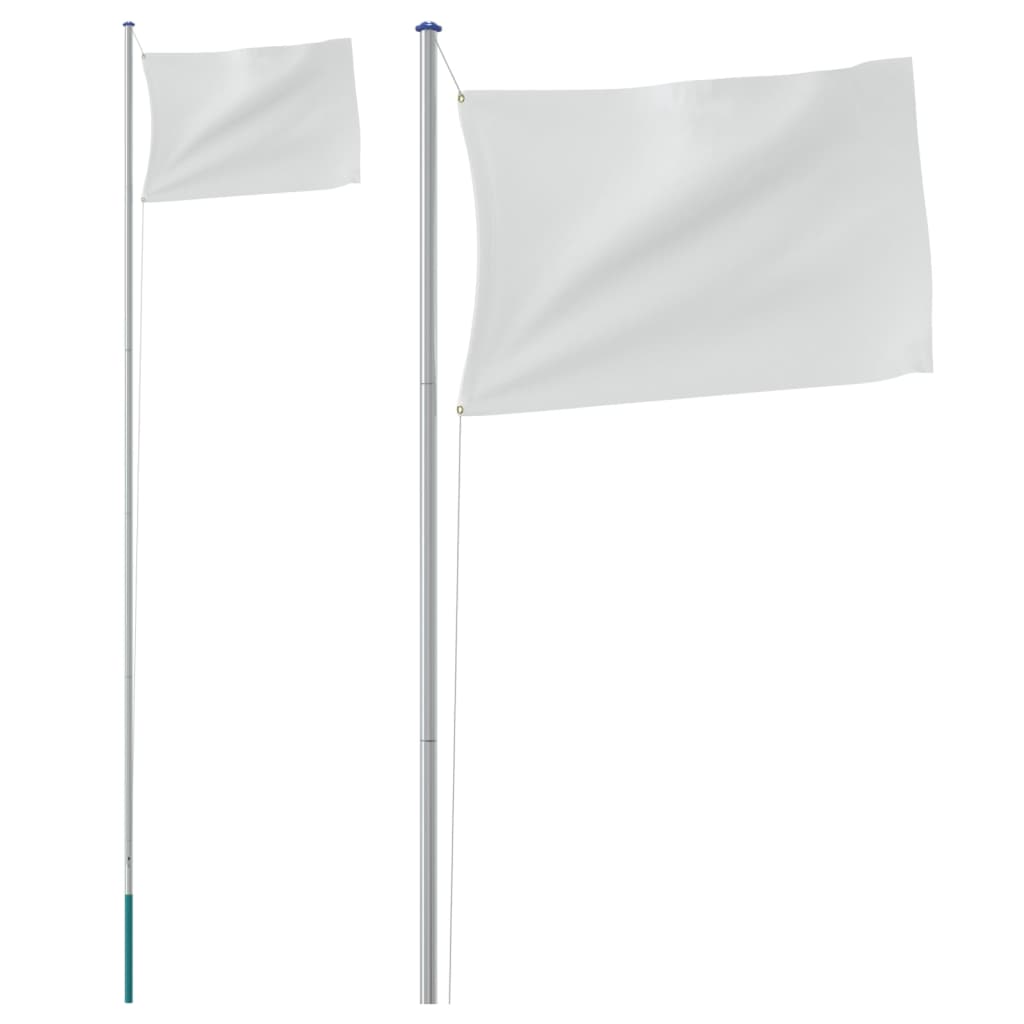 vidaXL Секционен стълб за флаг, сребрист, 6,23 м, алуминий