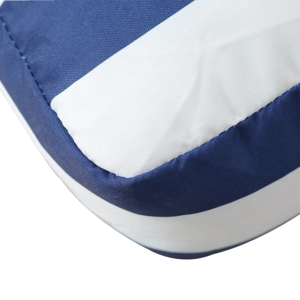 vidaXL Палетни възглавници, 2 бр, синьо-бели ивици, текстил