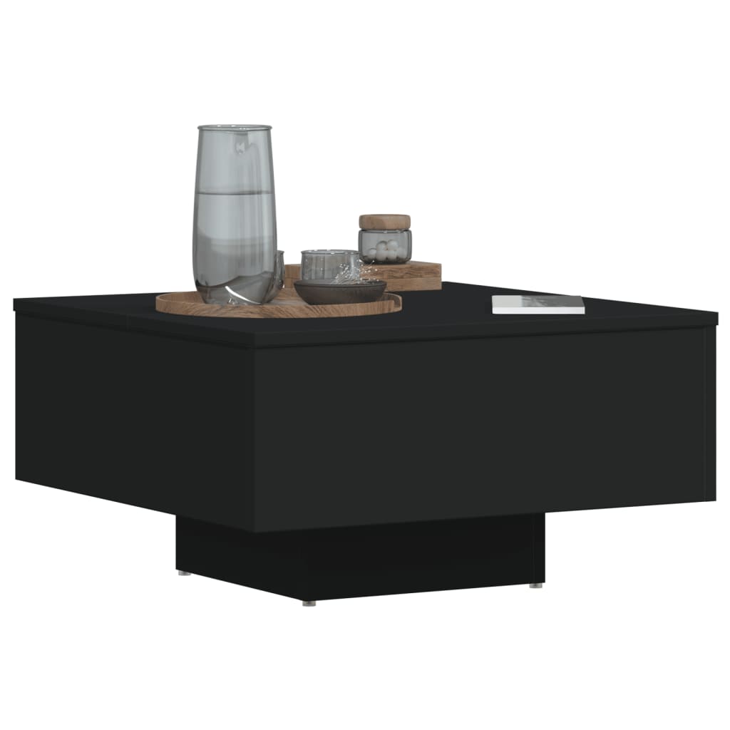 vidaXL Маса за кафе, черна, 60x60x31,5 см, ПДЧ