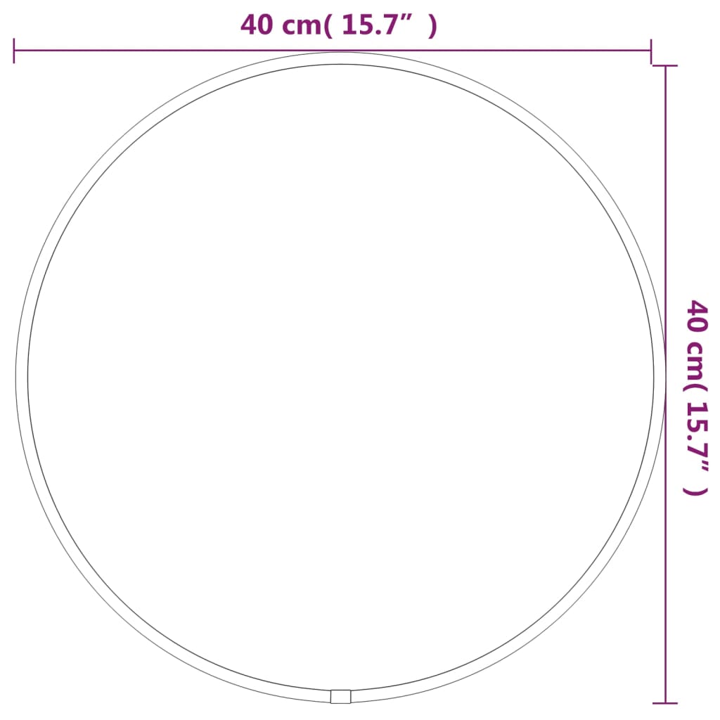 vidaXL Стенно огледало черно Ø 40 см кръгло