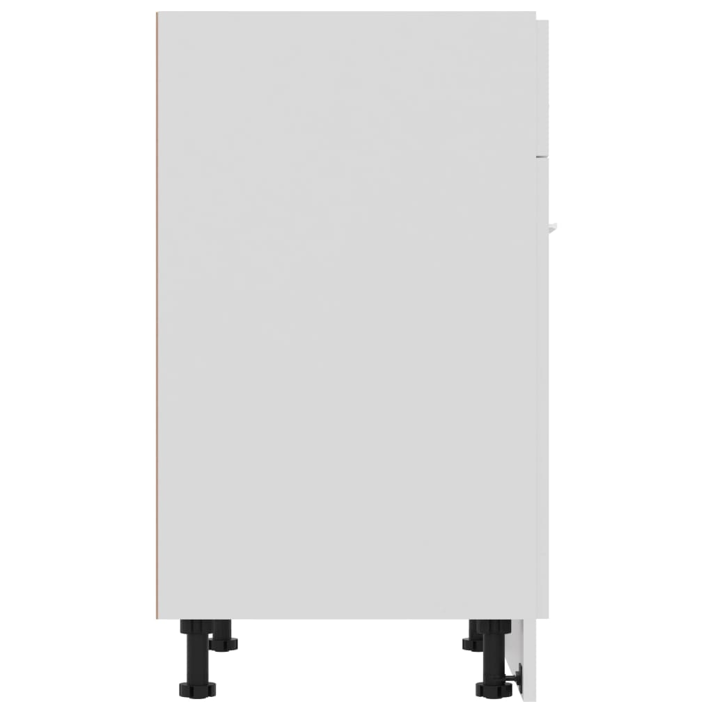 vidaXL Долен шкаф с чекмедже, бял, 60x46x81,5 см, ПДЧ