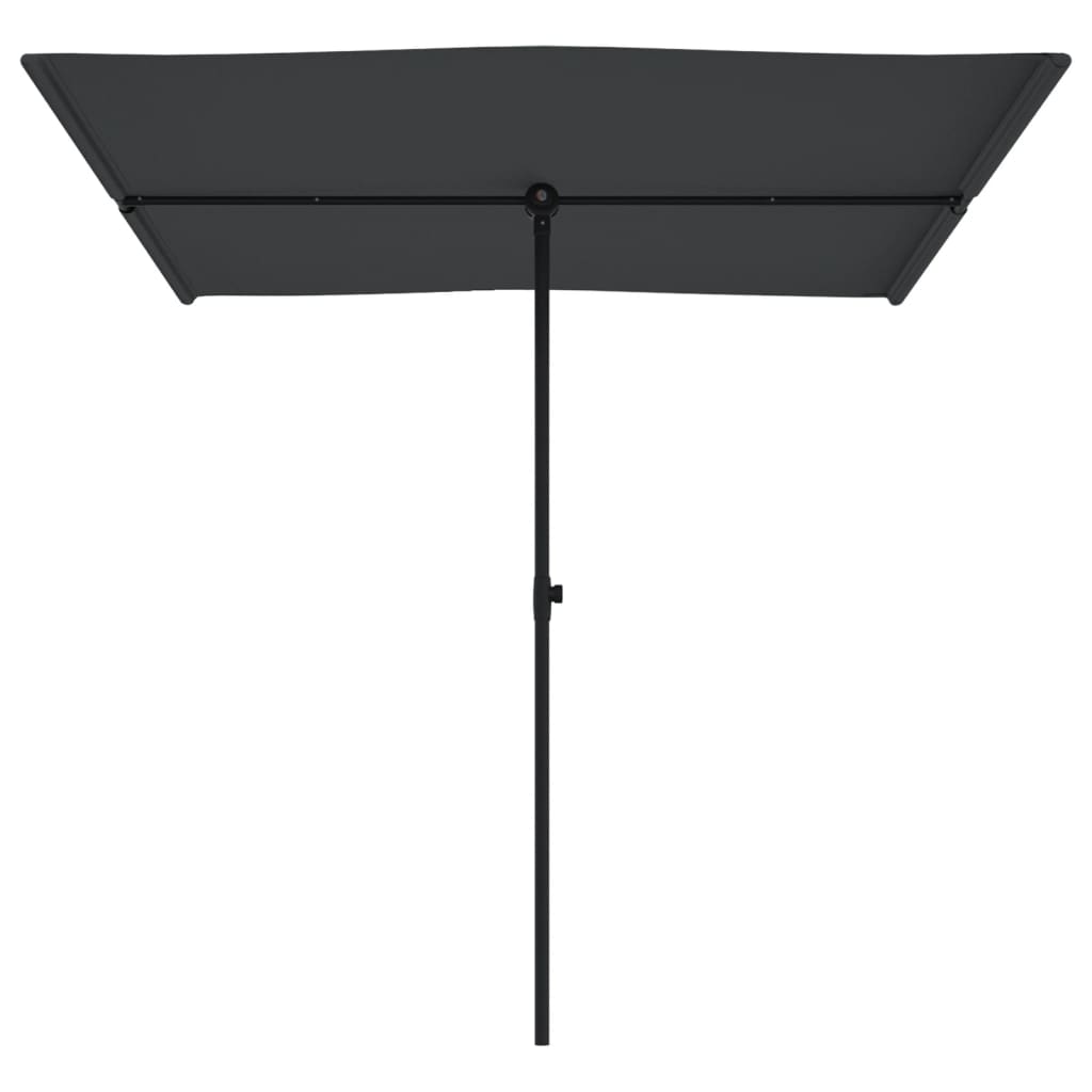 vidaXL Градински чадър с алуминиев прът, 2x1,5 м, черен